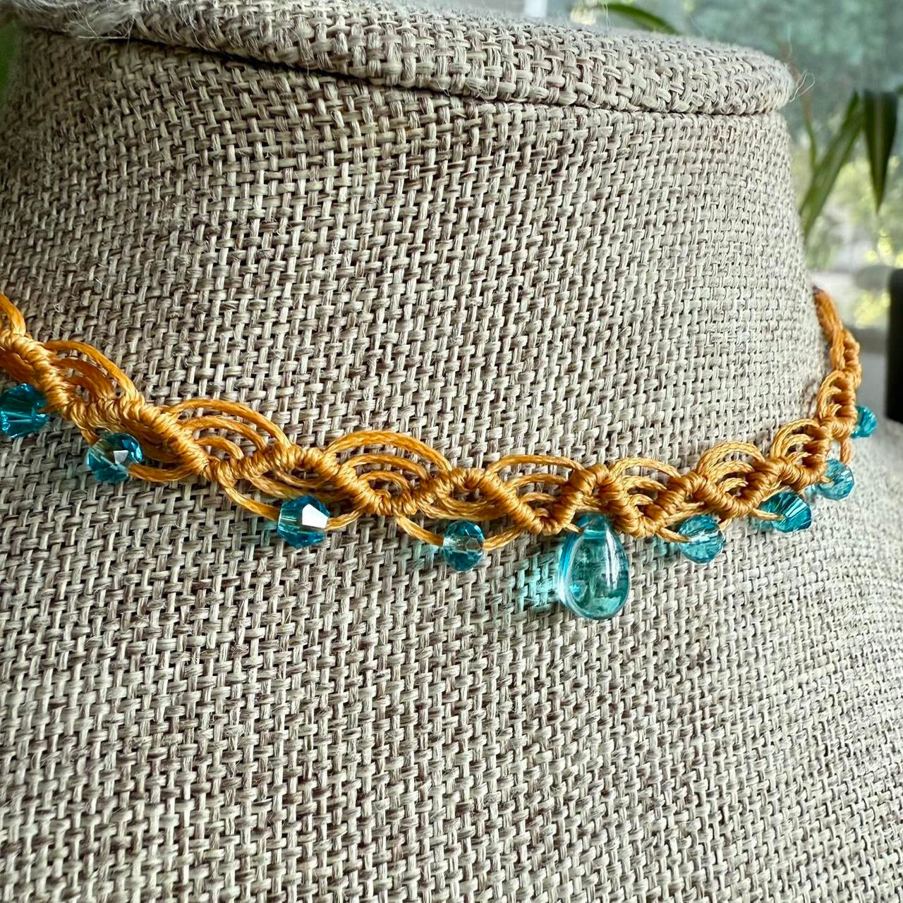 Glass Beaded Micro Macrame Choker