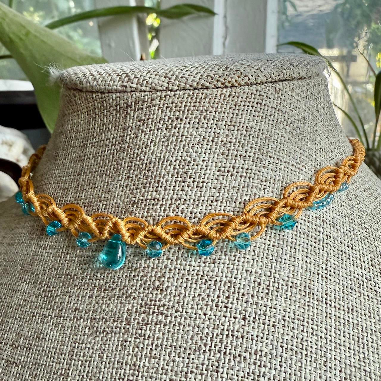 Glass Beaded Micro Macrame Choker