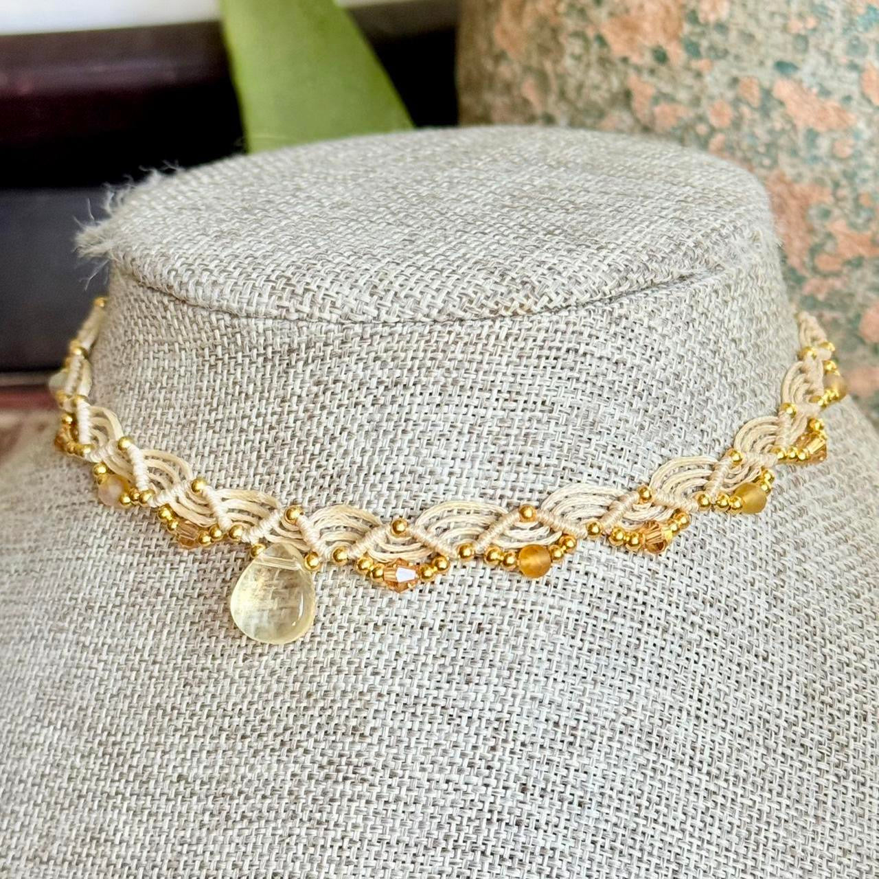 Glass Beaded Micro Macrame Choker