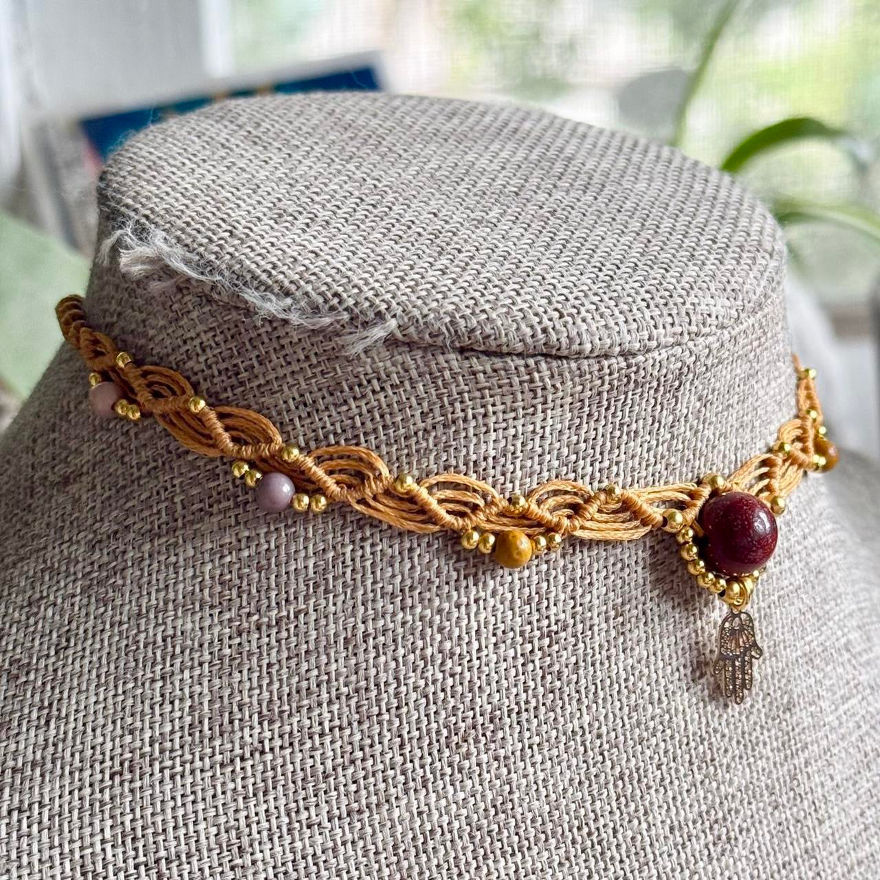 Mookaite Jasper Micro Macrame Choker