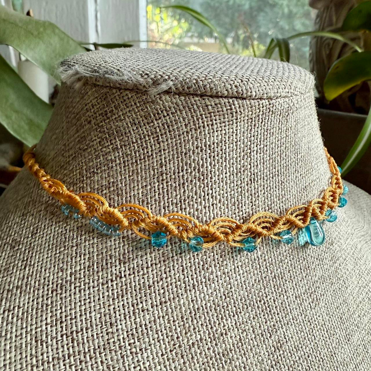 Glass Beaded Micro Macrame Choker
