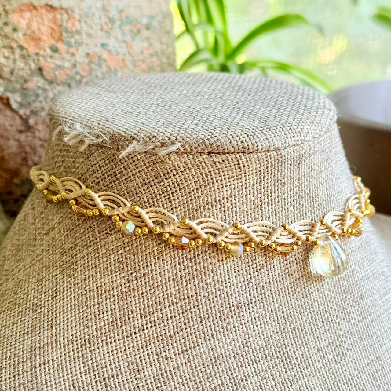 Glass Beaded Micro Macrame Choker