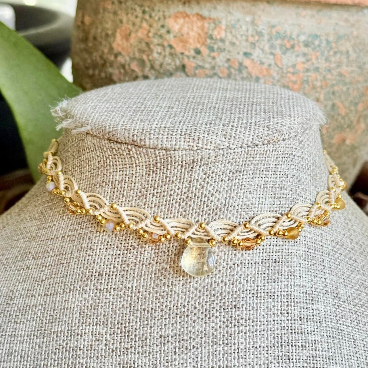 Glass Beaded Micro Macrame Choker