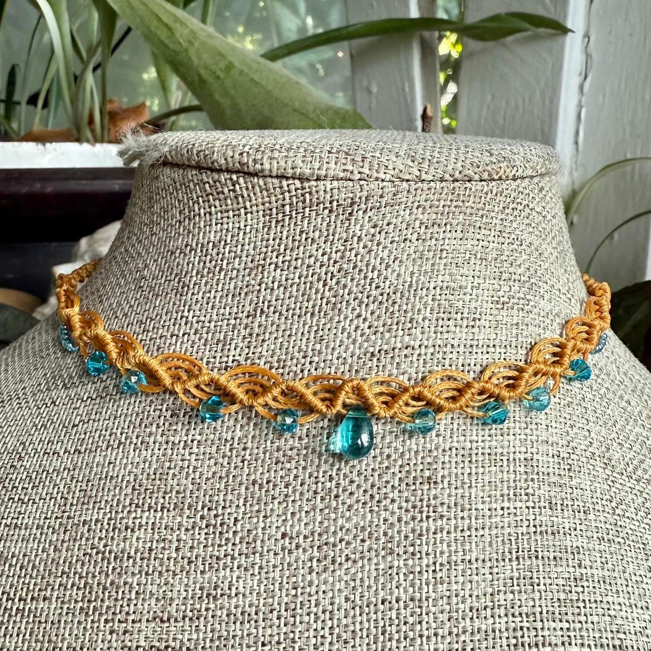 Glass Beaded Micro Macrame Choker